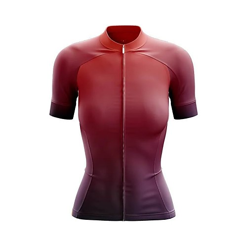 

21Grams Women's Short Sleeve Cycling Jersey Summer Spandex Polyester Red Gradient Bike Jersey Top Mountain Bike MTB Road Bike Cycling Breathable Reflective Strips Back Pocket Sports Clothing Apparel