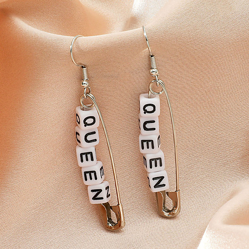 

Women's Earrings Geometrical Alphabet Shape Stylish Earrings Jewelry White For Street