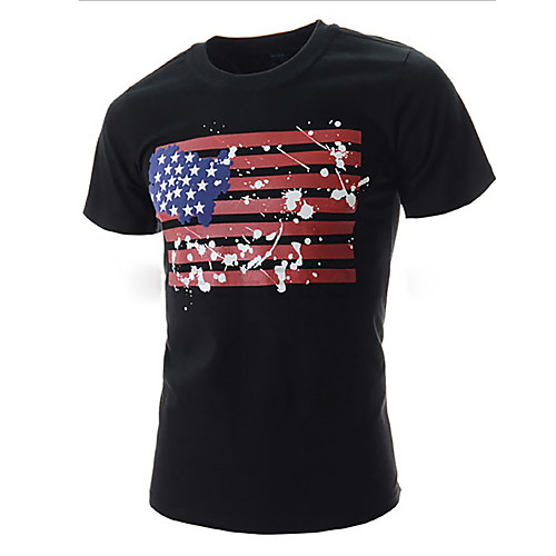 

Men's Unisex Tee T shirt Hot Stamping Graphic Prints Flag Plus Size Print Short Sleeve Casual Tops Cotton Basic Fashion Designer Big and Tall White Black Light gray