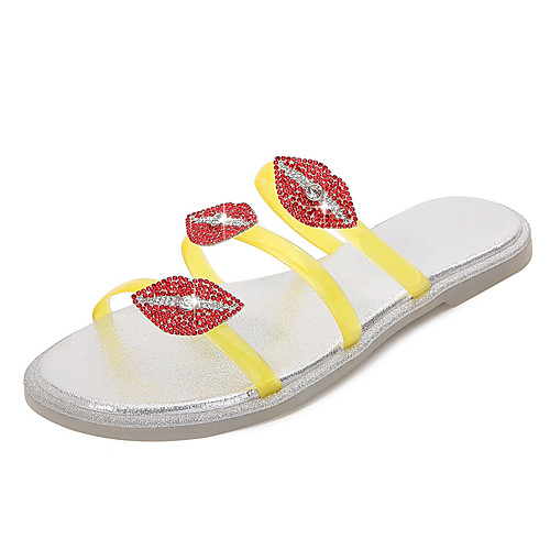 

Women's Sandals Flat Heel Round Toe Rubber Solid Colored Clear Black Yellow