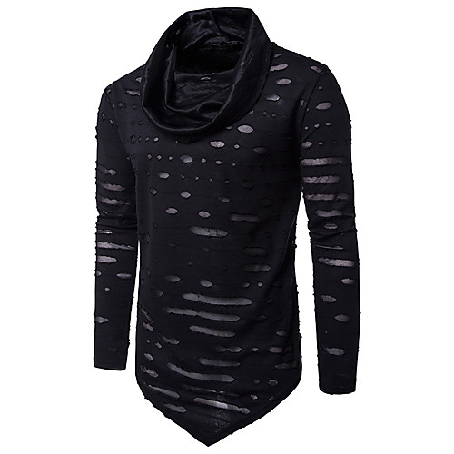 

Men's T shirt Solid Colored Long Sleeve Casual Tops Sexy Cool White Black