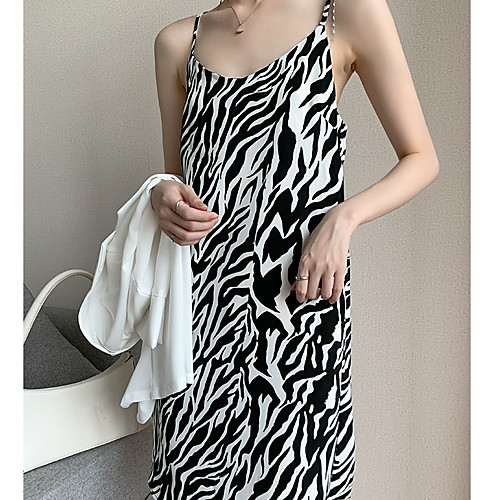 

striped suspender skirt with spring 2021 new female korean version was thin and small short base dress wholesale