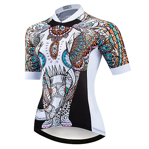 

21Grams Women's Short Sleeve Cycling Jersey Summer Spandex Polyester White Bike Jersey Top Mountain Bike MTB Road Bike Cycling Quick Dry Moisture Wicking Breathable Sports Clothing Apparel / Stretchy