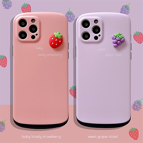 

Phone Case For Apple Back Cover iPhone 12 Pro Max 11 SE 2020 X XR XS Max 8 7 Shockproof Dustproof Food Solid Colored Silicone