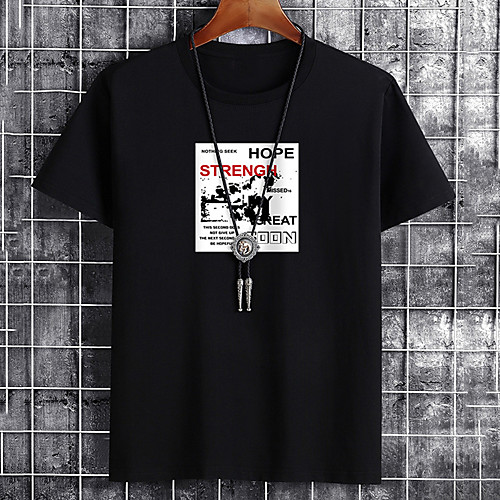 

Men's Unisex Tee T shirt Hot Stamping Graphic Prints Letter Plus Size Print Short Sleeve Casual Tops Cotton Basic Fashion Designer Big and Tall White Black Khaki