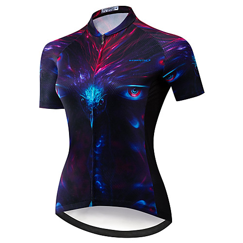 

21Grams Women's Short Sleeve Cycling Jersey Summer Spandex Polyester Black / Blue Bike Jersey Top Mountain Bike MTB Road Bike Cycling Quick Dry Moisture Wicking Breathable Sports Clothing Apparel