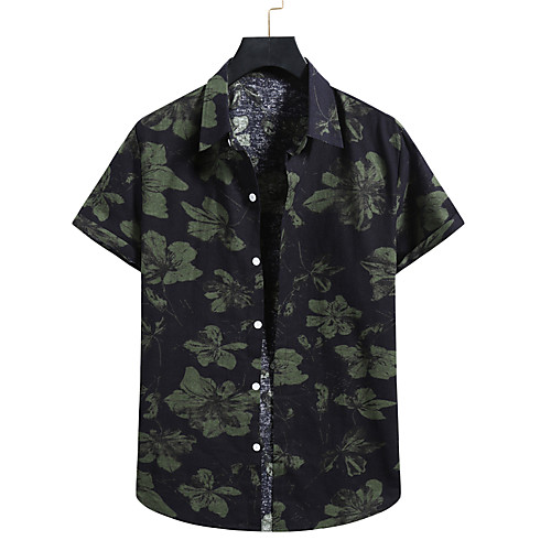 

Men's Shirt Other Prints Graphic Print Short Sleeve Casual Tops Boho Black