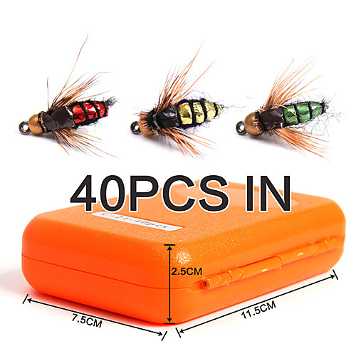 

40 pcs Lure kit Fishing Lures Flies Handmade Bass Trout Pike Freshwater and Saltwater
