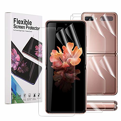 

Phone Screen Protector For SAMSUNG Galaxy Z Flip TPU 2 pcs High Definition (HD) Ultra Thin Scratch Proof Front & Back Protector Phone Accessory