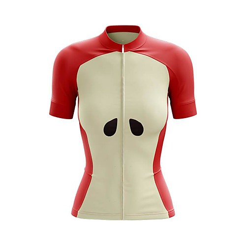 

21Grams Women's Short Sleeve Cycling Jersey Summer Spandex Polyester Red Patchwork Hawaii Bike Jersey Top Mountain Bike MTB Road Bike Cycling Breathable Reflective Strips Back Pocket Sports Clothing