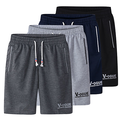 

Men's Chino Sports Quick Dry Breathable Sports Casual Sports Chinos Shorts Pants Letter Knee Length Sporty Black Light gray Dark Gray