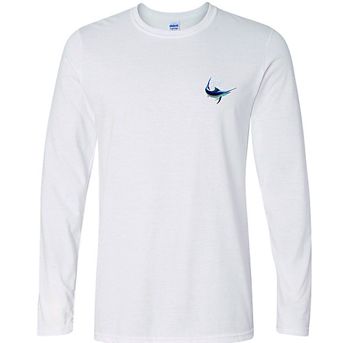

CAWANFLY Men's Fishing Shirt Outdoor Long Sleeve UPF50 Quick Dry Breathable Sweat wicking Top Autumn / Fall Spring Summer Athleisure Fishing Camping & Hiking White / Micro-elastic / Animal
