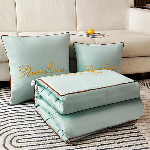 

Pillow Quilt Light Luxury Multifunctional Embroidery Foldable Throw Pillow Quilt Car Purpose Cushion Office Nap Pillow Folding Blanket Sofa Pillow Air Conditioning Quilt