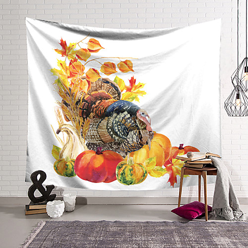 

Thanksgiving Day Wall Tapestry Art Decor Blanket Curtain Hanging Home Bedroom Living Room Decoration Polyester