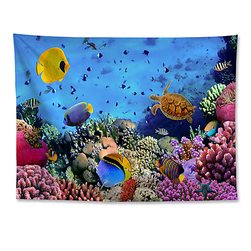 

Wall Tapestry Art Decor Blanket Curtain Hanging Home Bedroom Living Room Decoration Polyester The Underwater World