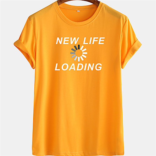 

Men's Unisex Tee T shirt Hot Stamping Graphic Prints Letter Plus Size Short Sleeve Casual Tops 100% Cotton Basic Designer Big and Tall Black Yellow Green
