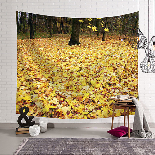 

Fallen Leaves Wall Tapestry Art Decor Blanket Curtain Hanging Home Bedroom Living Room Decoration Polyester