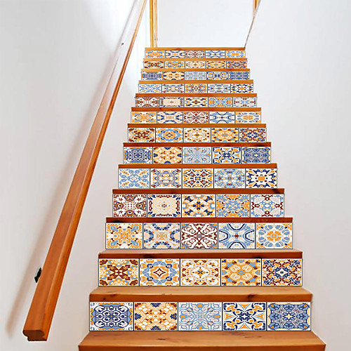 

Creative 3d Stairs Diy Stickers Imitation European Ceramic Tiles Home Decoration Stickers Waterproof 3d Stereo Wall Stickers 13 Piece Set