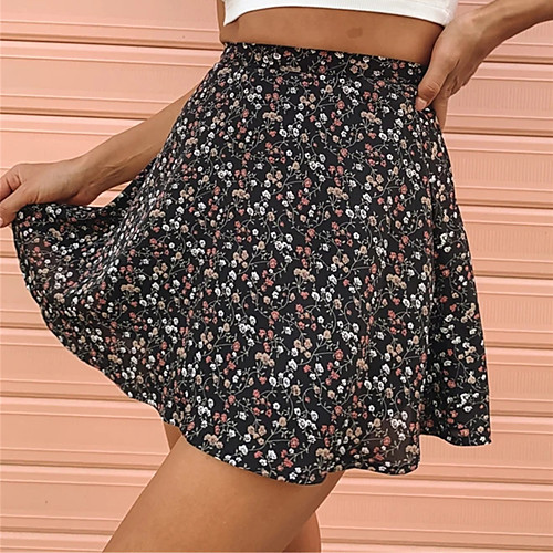 

Women's Going out Weekend Elegant Sexy Skirts Graphic Print Blue Red Yellow