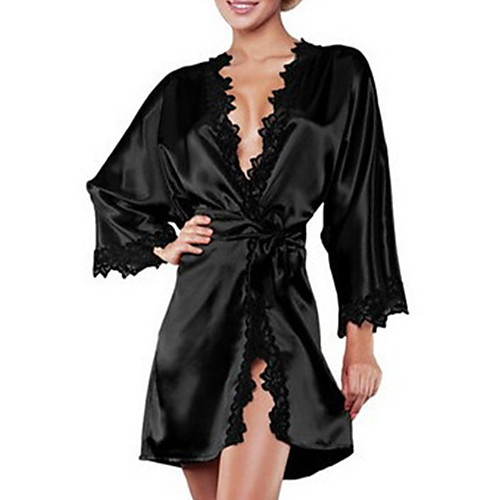 

Women's Robes Pajamas Solid Colored Spandex Rayon Casual Daily Wear Home Belt Included / Sexy