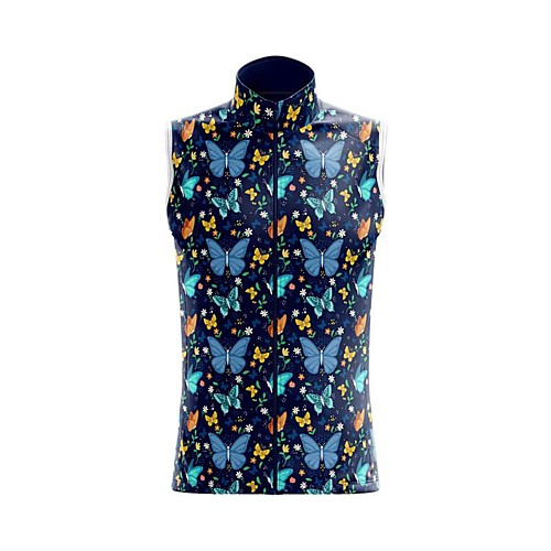

21Grams Women's Sleeveless Cycling Jersey Summer Spandex Polyester Dark Blue Butterfly Floral Botanical Bike Jersey Top Mountain Bike MTB Road Bike Cycling Quick Dry Moisture Wicking Breathable Sports