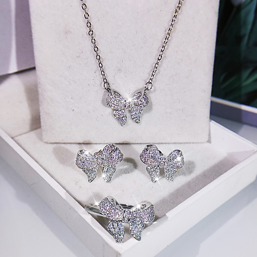 

Women's Clear Cubic Zirconia Jewelry Set Bridal Jewelry Sets Chandelier Bowknot Luxury Korean Sweet Earrings Jewelry 1# / 2# / 3# For Wedding Party Evening Festival 1 set