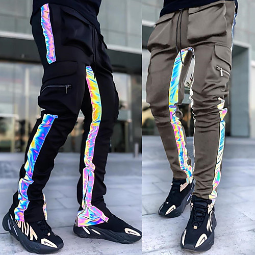 

Men's Sporty Casual / Sporty Streetwear Quick Dry Breathable Soft Daily Sports Pants Chinos Trousers Pants Color Block Full Length Drawstring Elastic Waist Gray Green Black