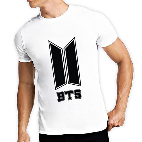 

Men's Unisex Tee T shirt Hot Stamping Graphic Prints Geometry Letter Plus Size Print Short Sleeve Casual Tops Cotton Basic Fashion Designer Big and Tall White