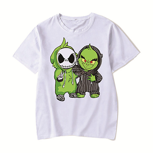 

Men's Unisex Tee T shirt Hot Stamping Anime Graphic Prints Plus Size Lilo & Stitch Print Short Sleeve Casual Tops Cotton Basic Designer Big and Tall White Black Red