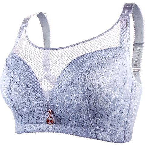

Women's Bras & Bralettes Wireless Full Coverage Lace Solid Color Sexy Army Green