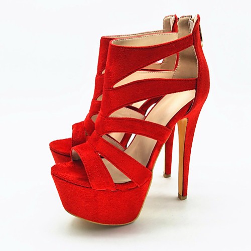 

Women's Sandals Platform Sandals High Heel Open Toe Satin Solid Colored Red Blue