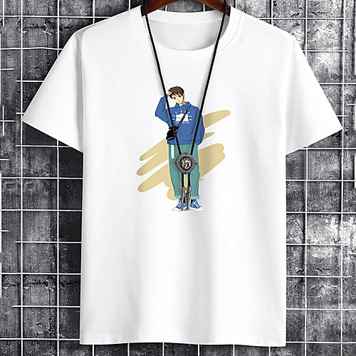 

Men's Unisex Tee T shirt Hot Stamping Graphic Prints Portrait Plus Size Print Short Sleeve Casual Tops Cotton Basic Fashion Designer Big and Tall White Black Khaki