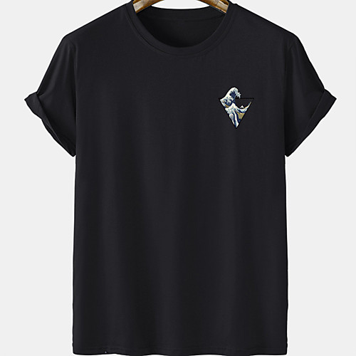 

Men's Unisex Tee T shirt Hot Stamping Graphic Prints Spray Plus Size Short Sleeve Casual Tops 100% Cotton Basic Designer Big and Tall White Black Blue