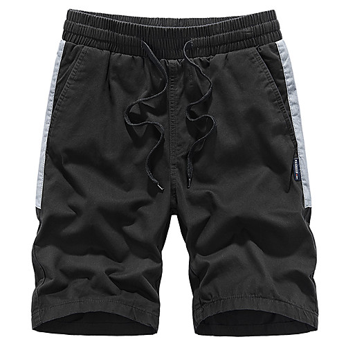 

Men's Sporty Simple Cycling Quick Dry Moisture Wicking Lightweight Breathable Soft Outdoor Sports Casual Daily Active Shorts Pants Simple Solid Color Knee Length Classic Drawstring Pocket Black Khaki