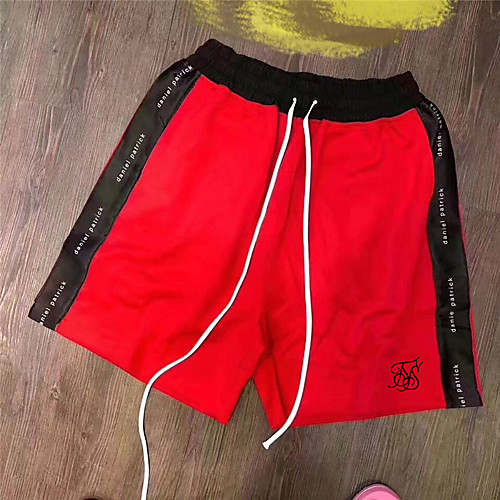 

Men's Casual / Sporty Streetwear Breathable Soft Daily Sports Chinos Shorts Pants Letter Knee Length Drawstring Elastic Waist White Black Blue Red Yellow