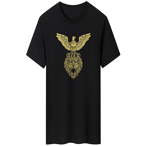 

Men's Unisex Tee T shirt Hot Stamping Graphic Prints Eagle Plus Size Print Short Sleeve Casual Tops Cotton Basic Fashion Designer Big and Tall White Black Dark Gray