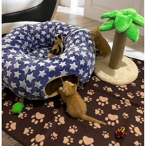 

Tunnels Dog Cat Kitten 1pc Round Foldable Removable Retractable Adorable Flannel Gift Pet Toy Pet Play