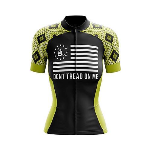 

21Grams Women's Short Sleeve Cycling Jersey Summer Spandex Polyester Black Patchwork National Flag Bike Jersey Top Mountain Bike MTB Road Bike Cycling Quick Dry Moisture Wicking Breathable Sports