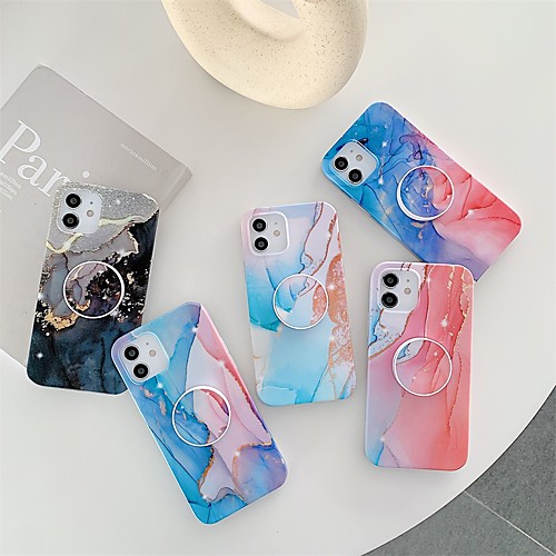 

Phone Case For Apple Back Cover iPhone 12 Pro Max 11 SE 2020 X XR XS Max 8 7 Shockproof Dustproof with Stand Marble TPU