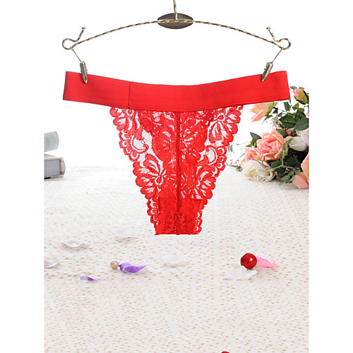 

Women's Lace G-strings & Thongs Panties Micro-elastic Low Waist 1 PC Yellow One-Size