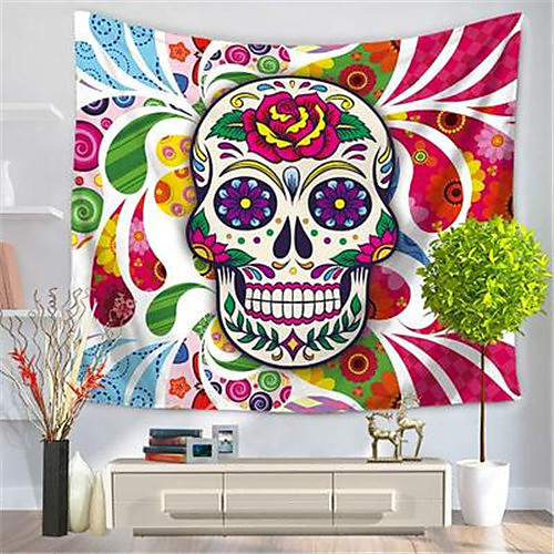 

Wall Tapestry Art Decor Blanket Curtain Hanging Home Bedroom Living Room Decoration Polyester Skull