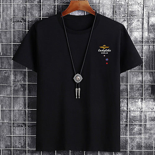 

Men's Unisex Tee T shirt Hot Stamping Graphic Prints Letter Plus Size Print Short Sleeve Casual Tops Cotton Basic Fashion Designer Big and Tall White Black Khaki
