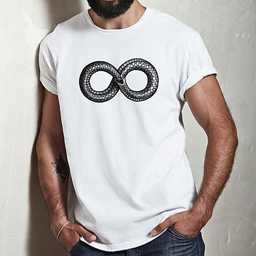 

Men's Unisex Tee T shirt Hot Stamping Graphic Prints Snake Plus Size Print Short Sleeve Casual Tops Cotton Basic Fashion Designer Big and Tall White