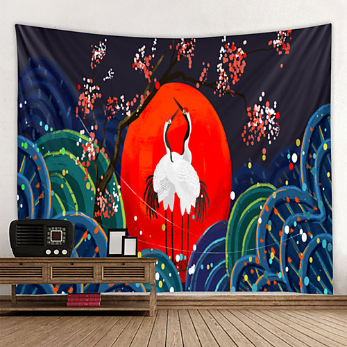 

Wall Tapestry Wall Hanging Art Deco Blanket Curtain Hanging at Home Bedroom Living Room Decoration Creative Crane