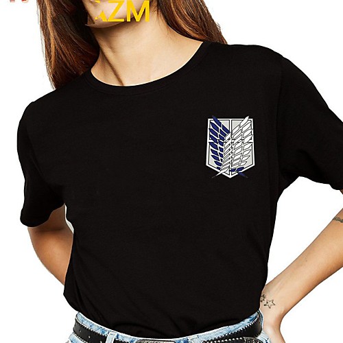 

Inspired by Attack on Titan Cosplay Anime Cartoon Polyester / Cotton Blend Print Harajuku Graphic Kawaii T-shirt For Women's / Men's