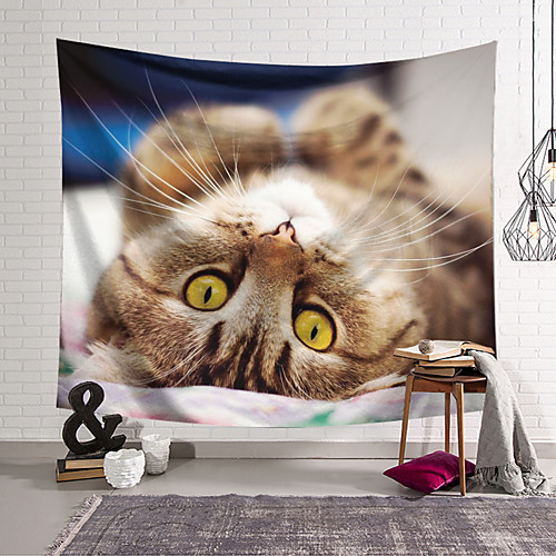 

Cat Wall Tapestry Art Decor Blanket Curtain Hanging Home Bedroom Living Room Decoration Polyester