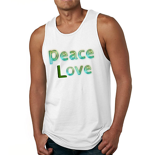 

Men's Tank Top Undershirt Hot Stamping Graphic Prints Letter Print Sleeveless Daily Tops Casual Designer Big and Tall White Black Blue