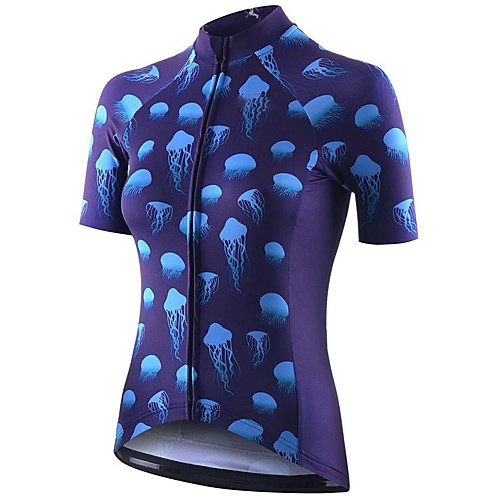 

21Grams Women's Short Sleeve Cycling Jersey Summer Spandex Polyester Blue Bike Jersey Top Mountain Bike MTB Road Bike Cycling Quick Dry Moisture Wicking Breathable Sports Clothing Apparel / Stretchy