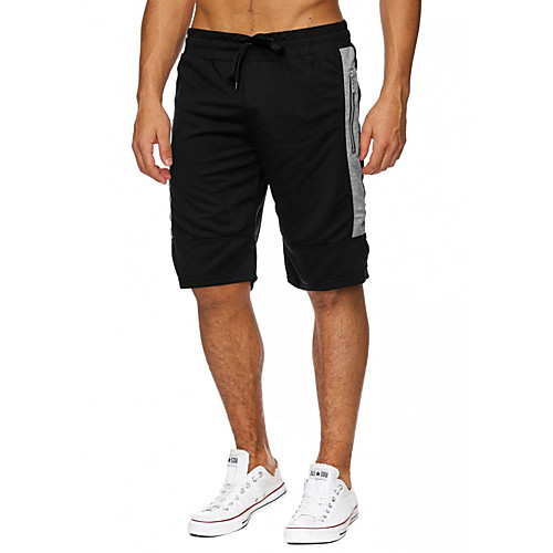 

Men's Sports & Outdoors Cotton Loose Sport Casual Shorts Bermuda shorts Pants Solid Colored Short Black Light Grey Navy Blue / Summer / Elasticity