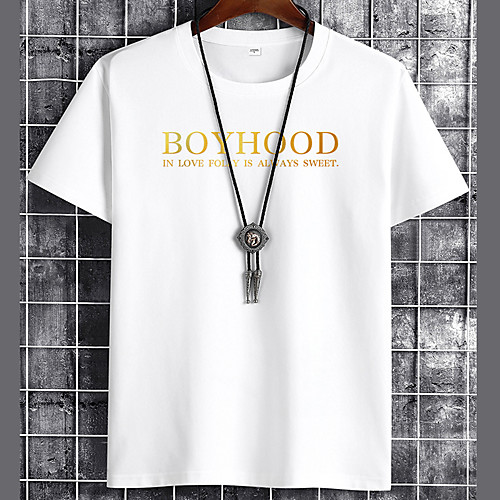 

Men's Unisex Tee T shirt Hot Stamping Graphic Prints Letter Plus Size Print Short Sleeve Casual Tops Cotton Basic Fashion Designer Big and Tall White Black Khaki